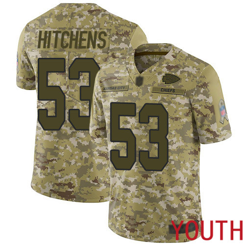 Youth Kansas City Chiefs #53 Hitchens Anthony Limited Camo 2018 Salute to Service Nike NFL Jersey->youth nfl jersey->Youth Jersey